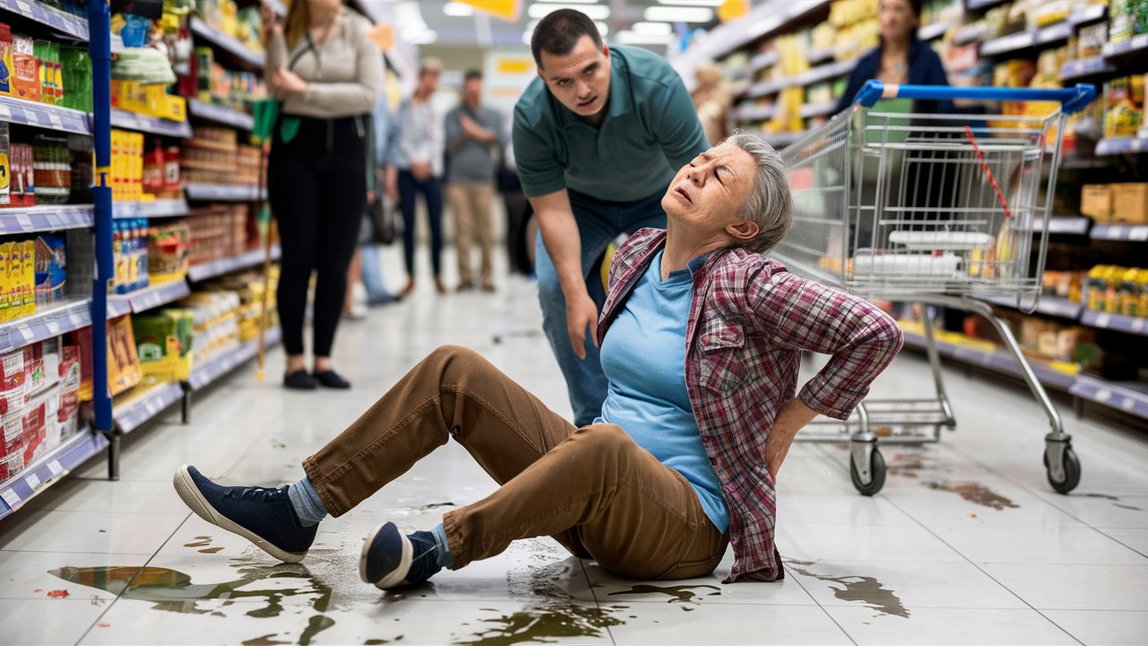 1724224254 The image captures the moment after a slip and fall accident in a supermarket aislejpeg